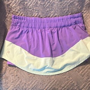Lululemon Athletica Size 10 Purple & Blue Athletic Tennis Skirt Skort w/ Shorts